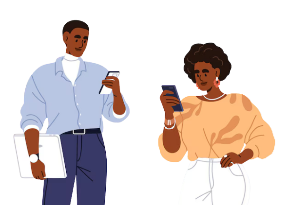 People using Tiki on their phones